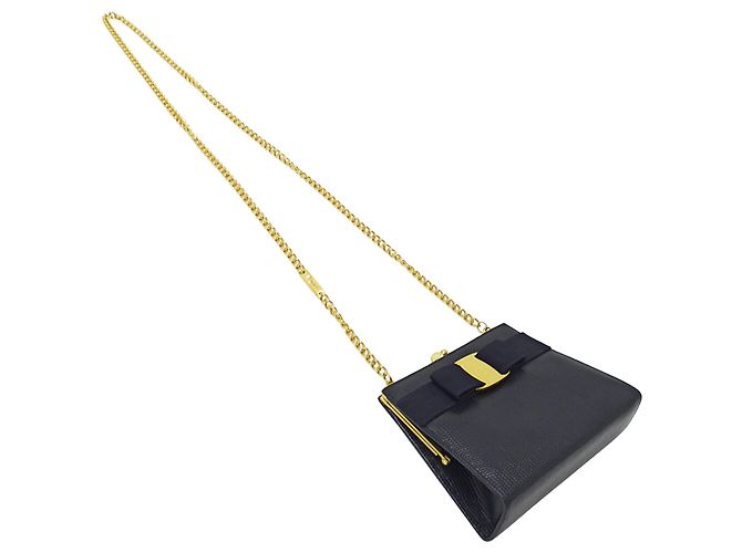 Borsa in pelle blu navy Salvatore Ferragamo - vista 4