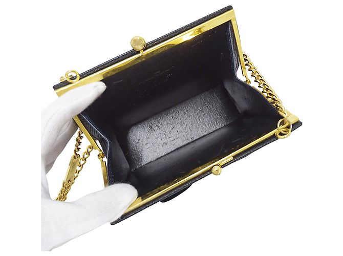 Borsa in pelle blu navy Salvatore Ferragamo - vista 5