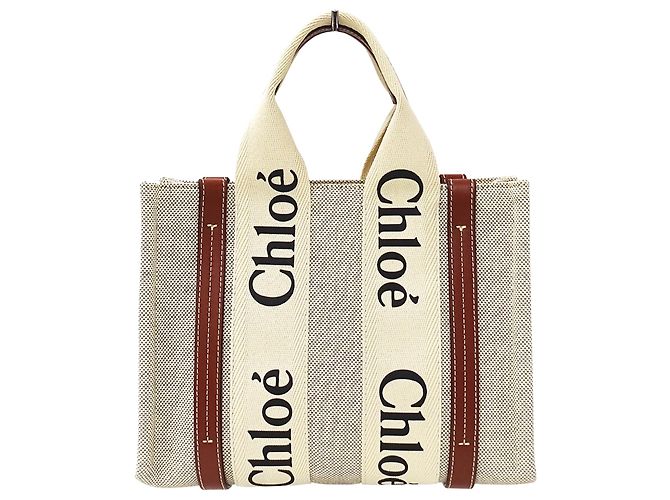 Bolso de mano Chloé de lona beige y marrón Castaño - vista 2