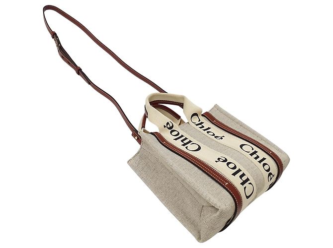Bolso de mano Chloé de lona beige y marrón Castaño - vista 4