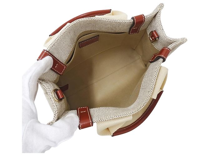Bolso de mano Chloé de lona beige y marrón Castaño - vista 5