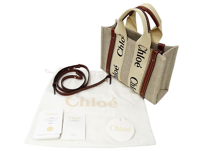 Bolso de mano Chloé de lona beige y marrón Castaño - vista 7