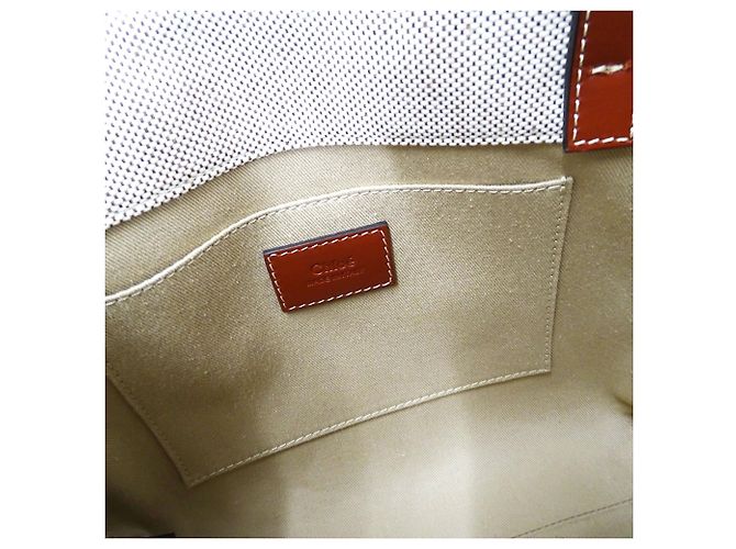 Bolso de mano Chloé de lona beige y marrón Castaño - vista 8