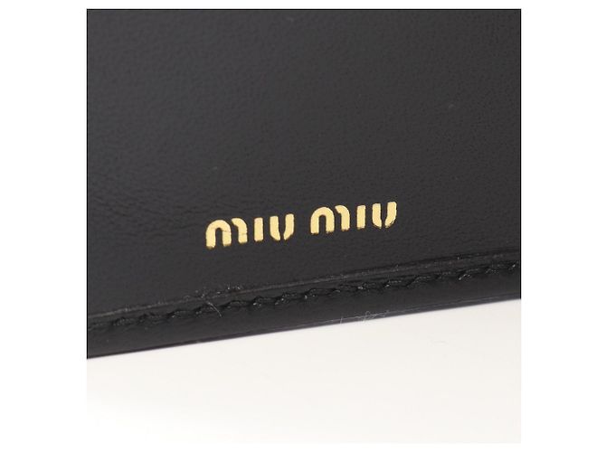 Cartera larga bi-fold Miu Miu Matelassé Negro - vista 5