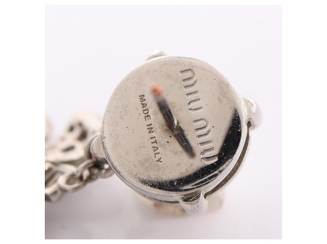 Miu Miu Miu Ribbon Stecker-Ohrringe Silber - Ansicht 3