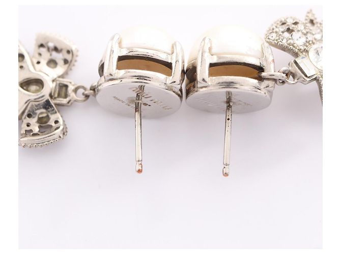 Miu Miu Miu Ribbon Stecker-Ohrringe Silber - Ansicht 5