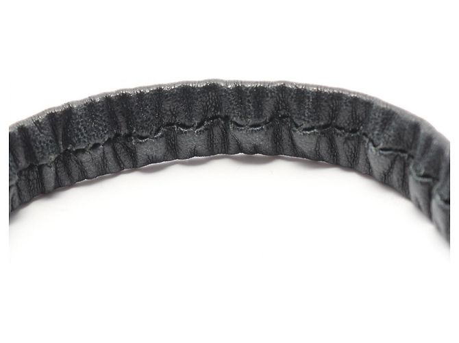 Bracciale in pelle e charm placcato oro Miu Miu Nero D'oro - vista 5