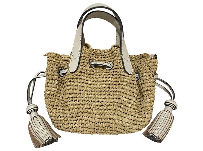 Anya Hindmarch Small Drawstring Raffia Tote Bag kleine Raffia-Tasche mit Kordelzug - Ansicht 3