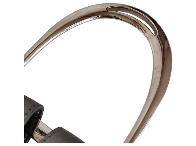Ralph Lauren RL67 Stirrup Ledergürtel mit Doppelstift-Schnalle Silber - Ansicht 10