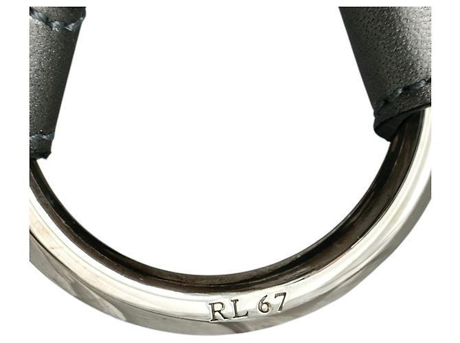 Ralph Lauren RL67 Stirrup Ledergürtel mit Doppelstift-Schnalle Silber - Ansicht 11