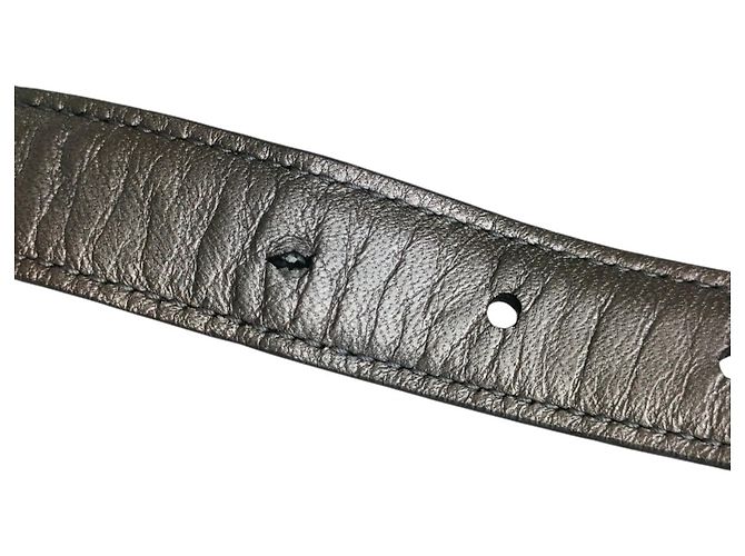 Ralph Lauren RL67 Stirrup Ledergürtel mit Doppelstift-Schnalle Silber - Ansicht 5