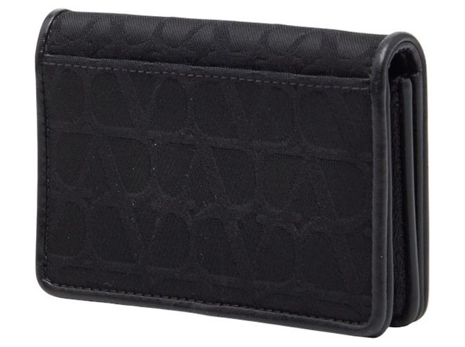 Valentino Black Nylon Leather Card Case - view 2