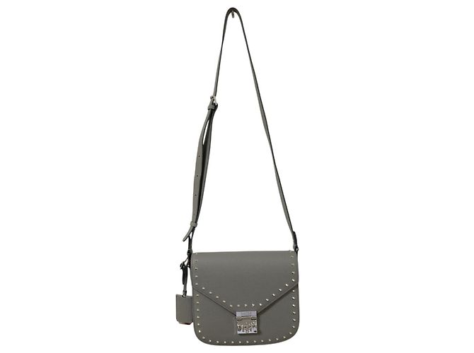 Borsa a tracolla in pelle borchiata MCM Marrone - vista 5