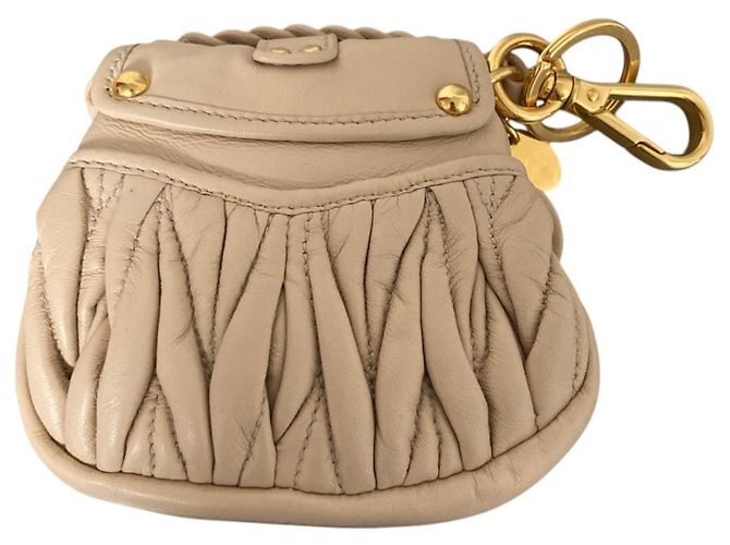 Miu Miu Portachiavi Accessorio Matelassé Rosa Beige - vista 2