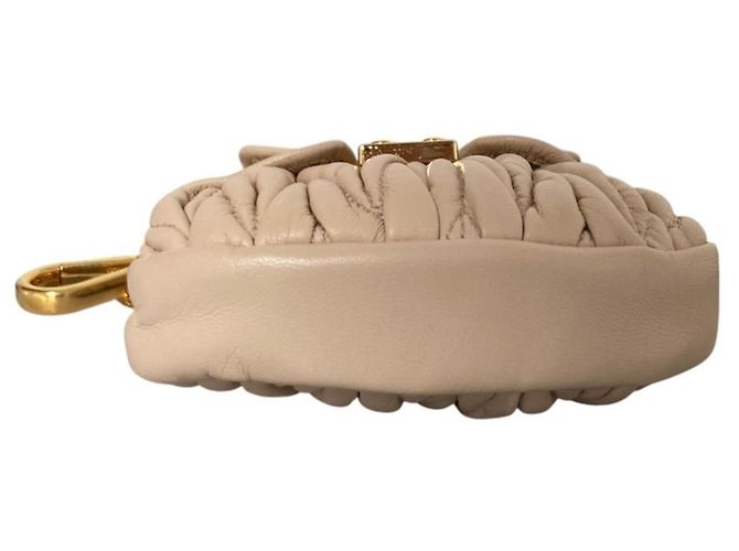 Miu Miu Portachiavi Accessorio Matelassé Rosa Beige - vista 3