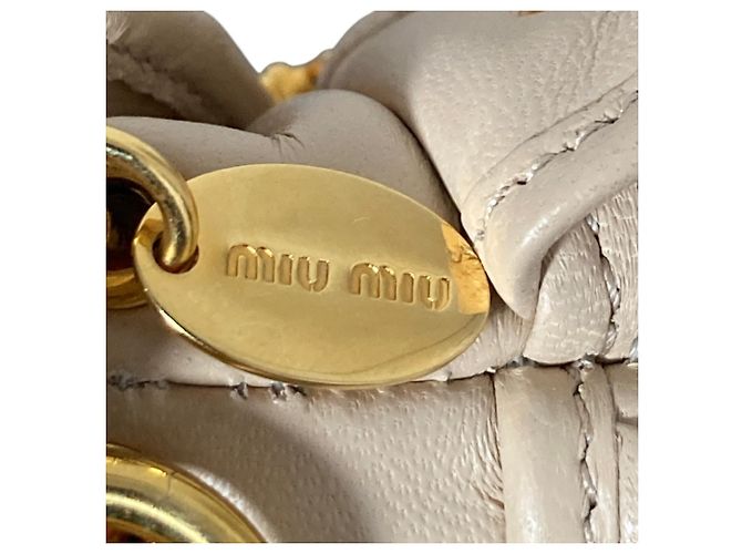 Miu Miu Portachiavi Accessorio Matelassé Rosa Beige - vista 5