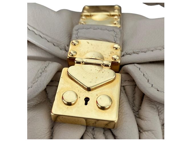 Miu Miu Portachiavi Accessorio Matelassé Rosa Beige - vista 7
