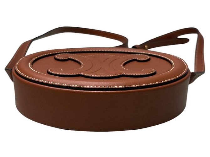 Céline Bolsa Oval Celine Triomphe Marrom - vista 5