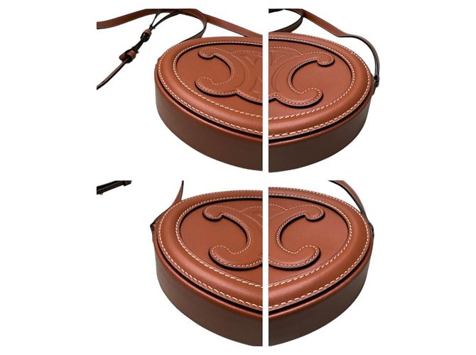 Céline Bolsa Oval Celine Triomphe Marrom - vista 6