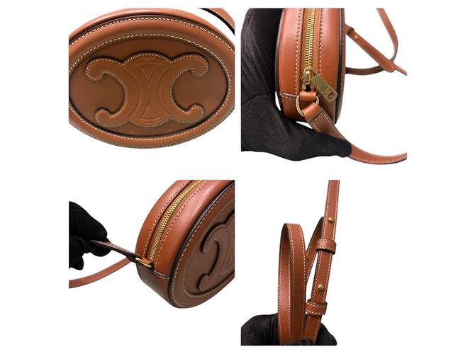 Céline Bolsa Oval Celine Triomphe Marrom - vista 7