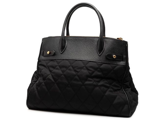 Prada Quilted 2-Way Handbag Black - view 2