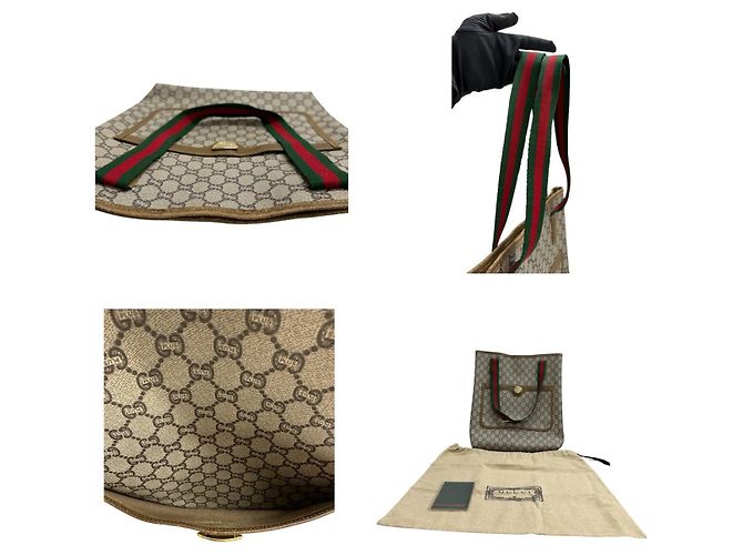 Borsa Tote Gucci GG Plus Marrone - vista 8