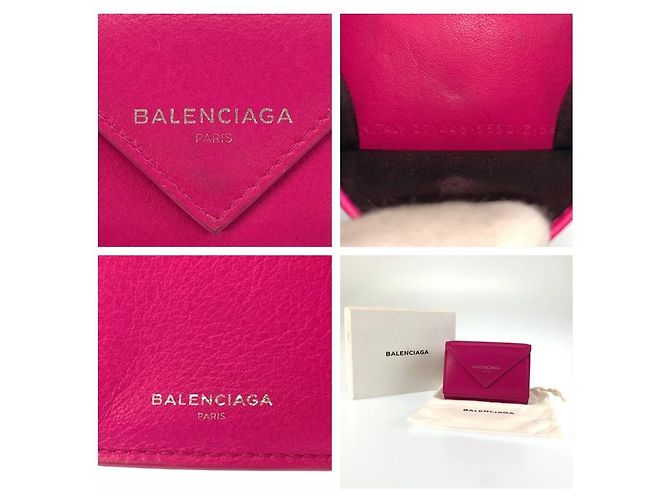 Portafoglio compatto Paper Balenciaga Rosa - vista 3