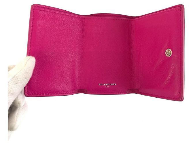 Portafoglio compatto Paper Balenciaga Rosa - vista 4