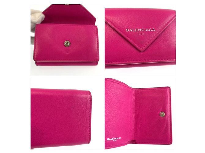 Portafoglio compatto Paper Balenciaga Rosa - vista 9