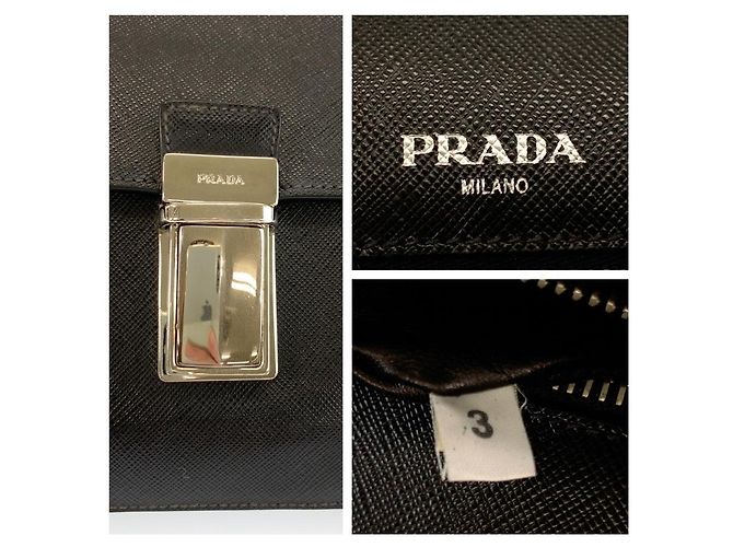 Bolsa de Mão Prada Saffiano Preto - vista 4