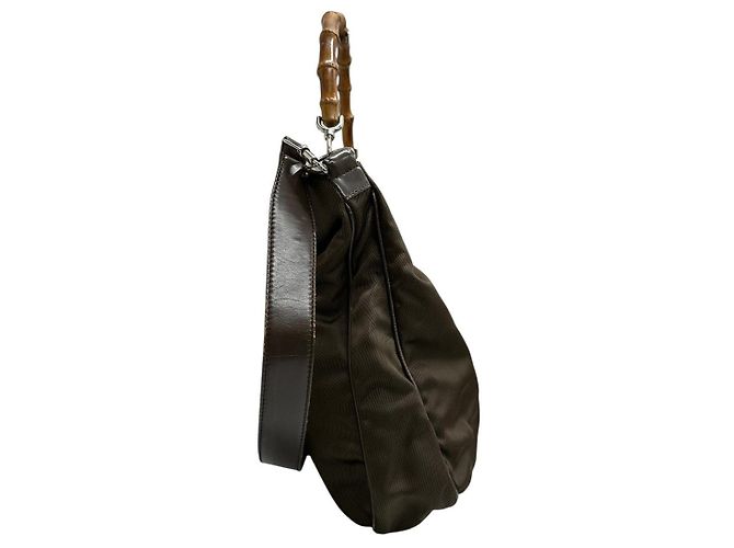 Borsa a tracolla Gucci Bamboo Verde - vista 4