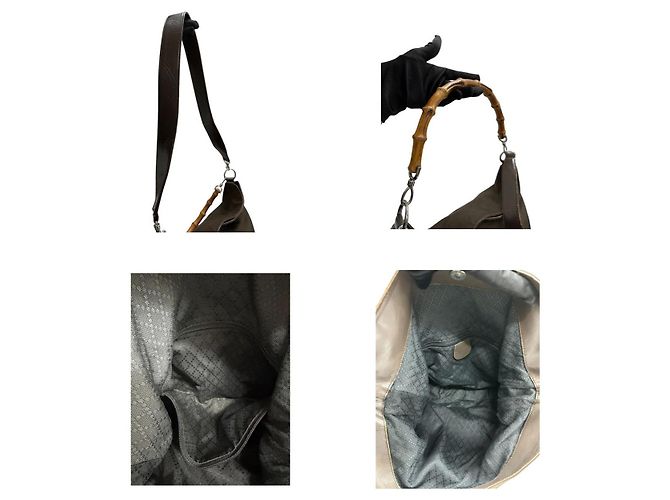 Borsa a tracolla Gucci Bamboo Verde - vista 8