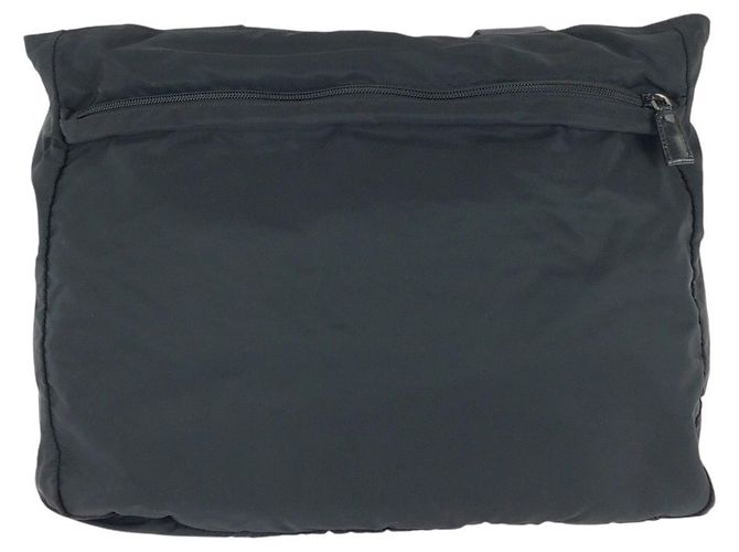 Sac Tote Prada Tessuto avec logo triangle Noir - vue 2