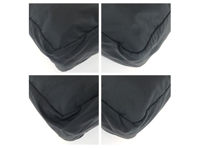 Sac Tote Prada Tessuto avec logo triangle Noir - vue 3
