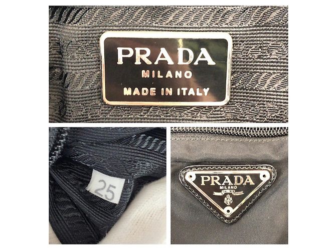 Sac Tote Prada Tessuto avec logo triangle Noir - vue 4