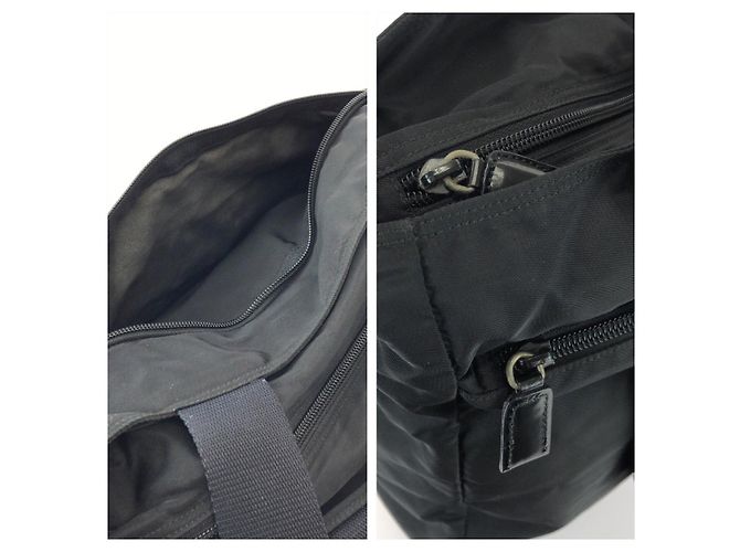 Sac Tote Prada Tessuto avec logo triangle Noir - vue 5