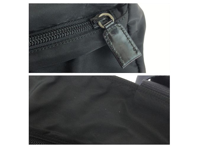 Sac Tote Prada Tessuto avec logo triangle Noir - vue 6