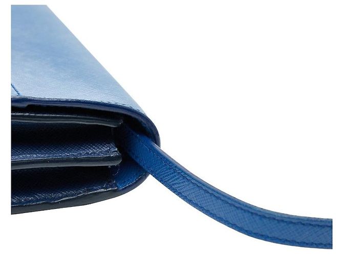 Bolsa Crossbody Prada em couro Saffiano Azul - vista 9