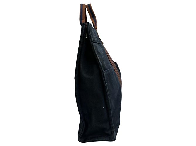 Borsa tote Hermès Fluteu blu in tessuto - vista 5