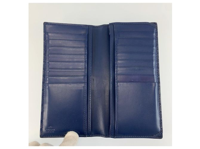Portafoglio lungo Gucci 408813 Blu - vista 6