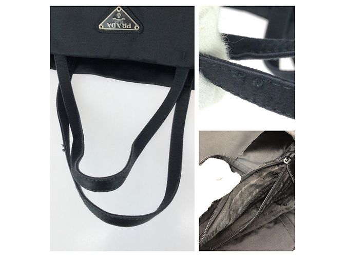 Tote Sacola Prada Triangle Logo Preto - vista 6