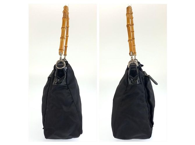 Borsa a tracolla Gucci Bamboo Nero - vista 7