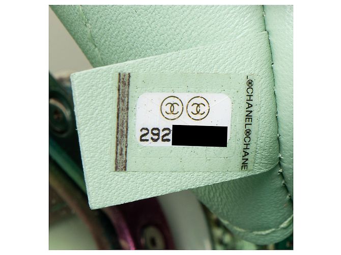Chanel Piccola Vanity Case in PVC Rainbow CC Filigree Verde - vista 6