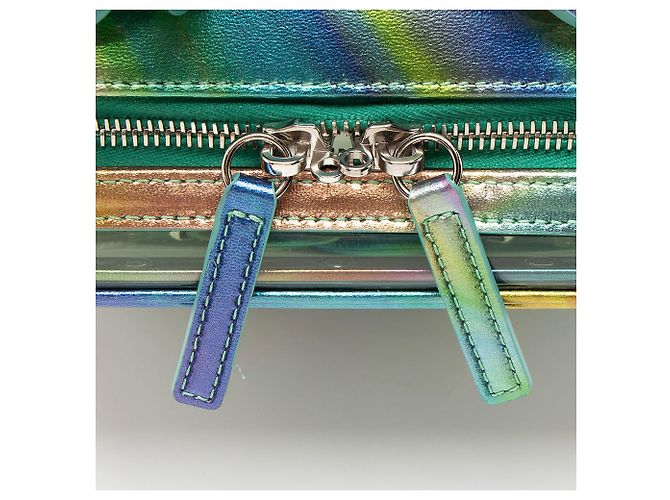 Chanel Piccola Vanity Case in PVC Rainbow CC Filigree Verde - vista 9