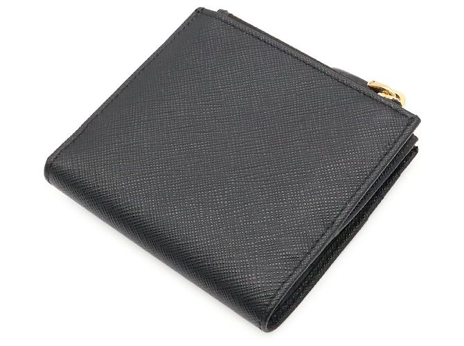Portafoglio compatto Prada con logo triangolo Nero - vista 2