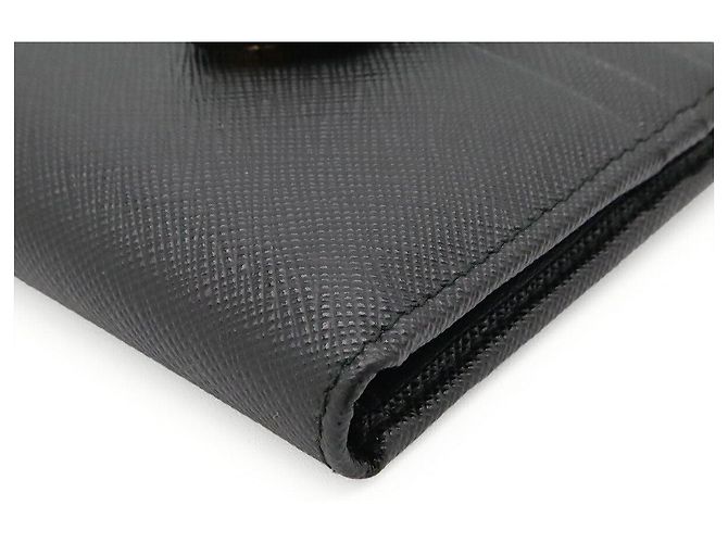 Portafoglio compatto Prada con logo triangolo Nero - vista 3