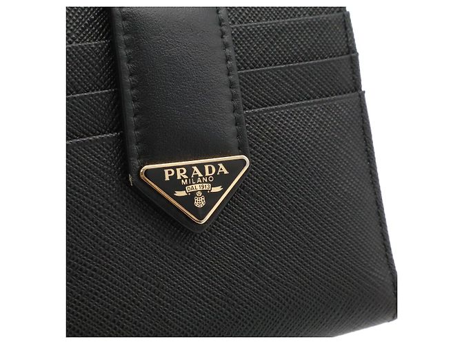 Portafoglio compatto Prada con logo triangolo Nero - vista 4