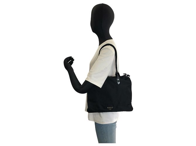 Saco Tote Prada Tessuto Preto - vista 5