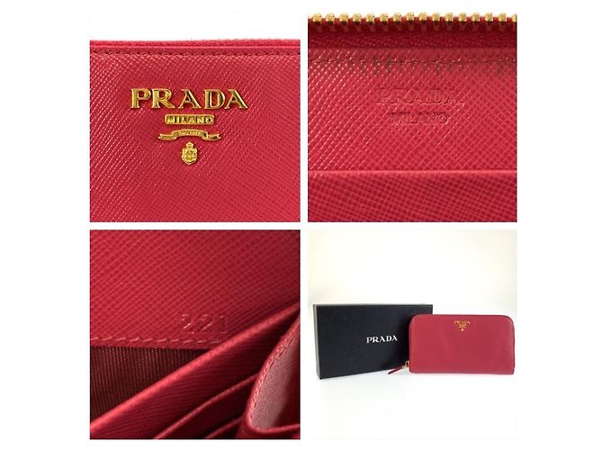 Portefeuille long Prada Saffiano Rose - vue 3