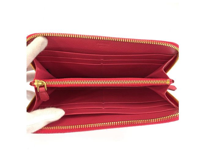 Portefeuille long Prada Saffiano Rose - vue 4